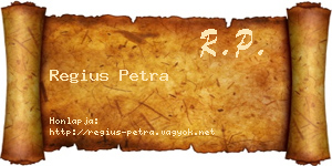 Regius Petra névjegykártya