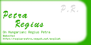 petra regius business card